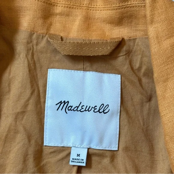 Madewell Double Breasted Relaxed Fit Lightweight Linen Blazer in Fresco, Size M - Picture 6 of 9